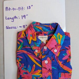 Crewcuts J.Crew Boys Tropical Floral Button Down Shirt Size 4-5 Preppy Vacation